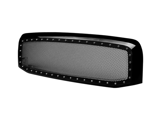 Armordillo 2006-2009 Dodge Ram 2500/3500 Studded Mesh Grille - Gloss Black - Armordillo USA by I3 Enterprise Inc. 