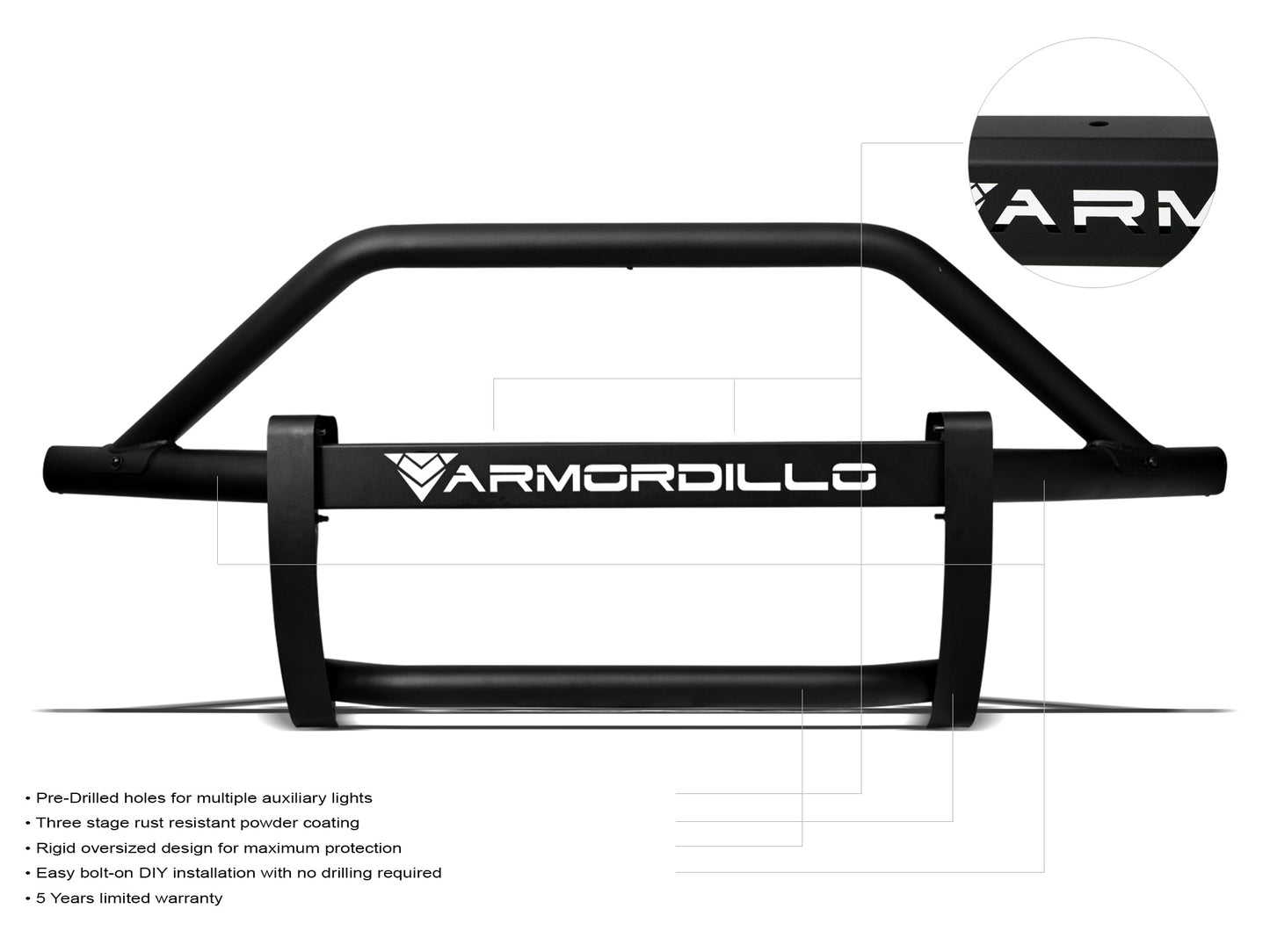 Armordillo 2017-2021 Ford F-250/F-350/F-450 Super Duty AR Pre-Runner Guard - Matte Black