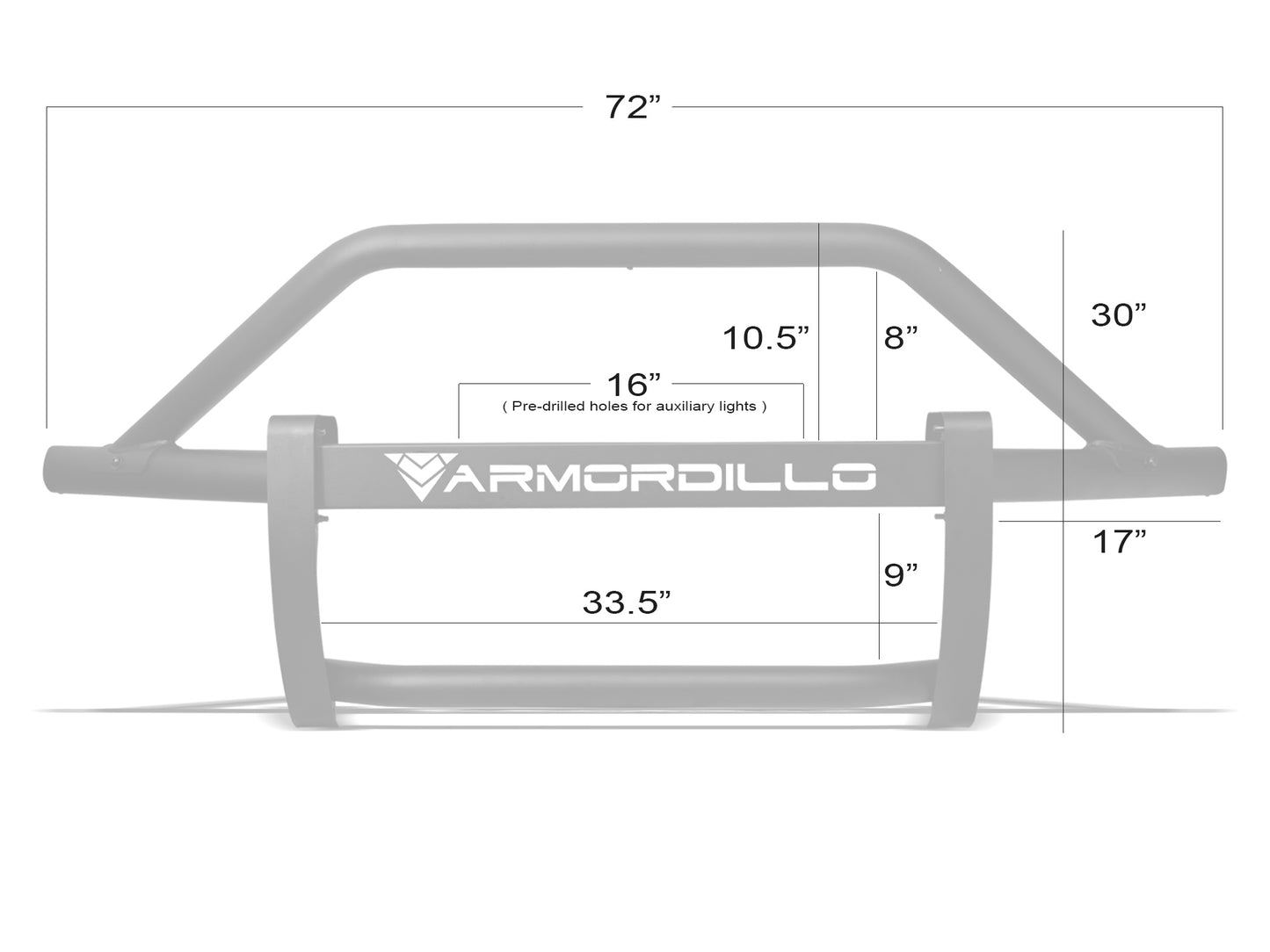 Armordillo 2017-2021 Ford F-250/F-350/F-450 Super Duty AR Pre-Runner Guard - Matte Black