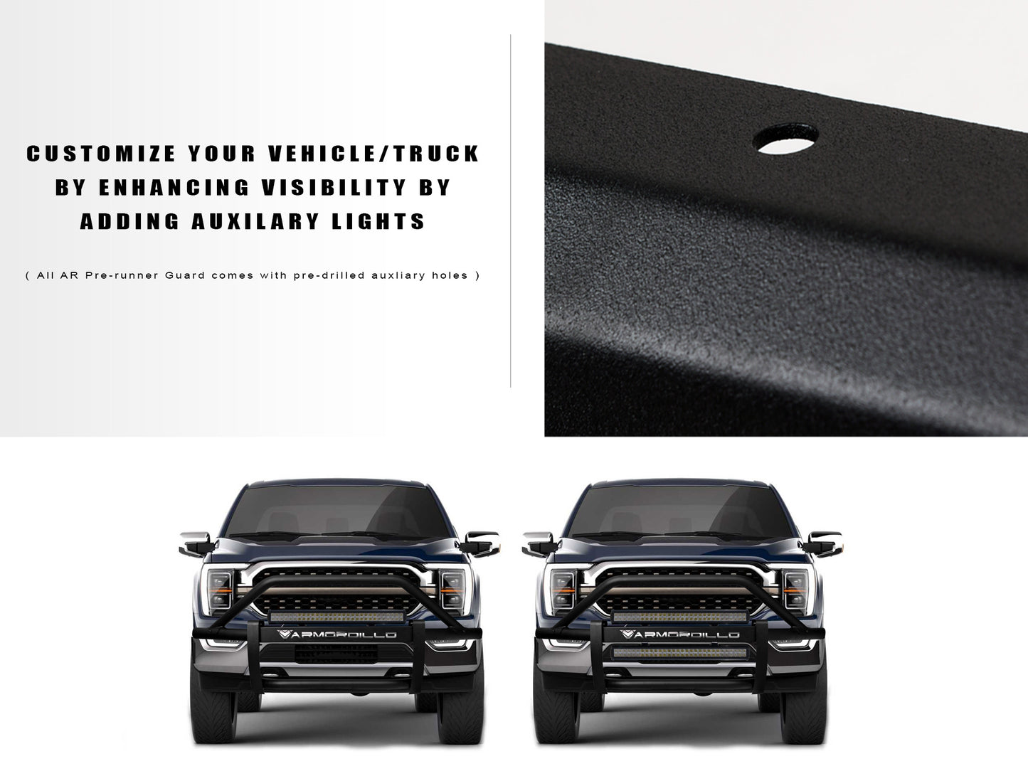 Armordillo 2007-2013 Chevy Silverado 1500 AR Pre-Runner Guard - Matte Black - Armordillo USA by I3 Enterprise Inc. 