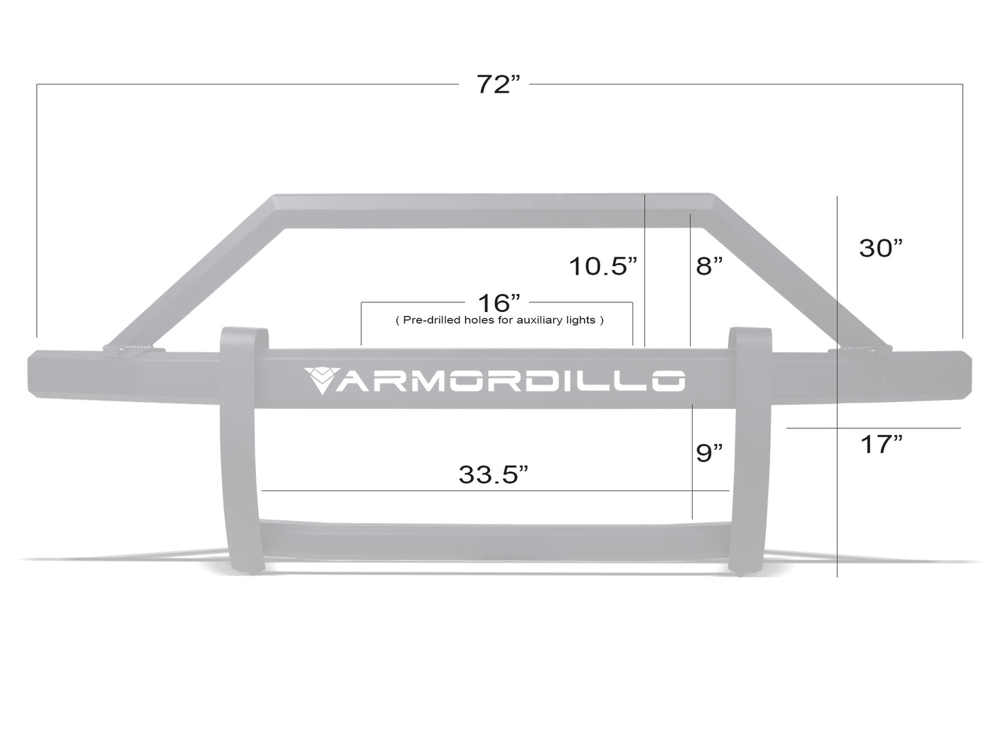 Armordillo 2015-2019 GMC Sierra 2500/3500 AR2 Pre-Runner Guard - Matte Black