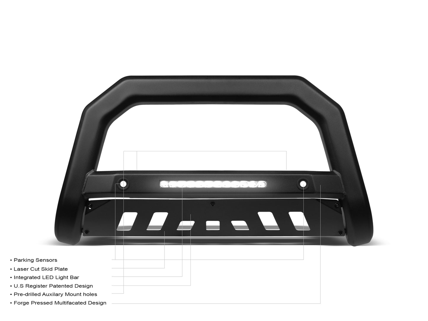 Armordillo 2016-2022 Nissan Titan XD / 2012-2021 Nissan NV AR-T 保险杠带停车传感器 - 哑光黑色