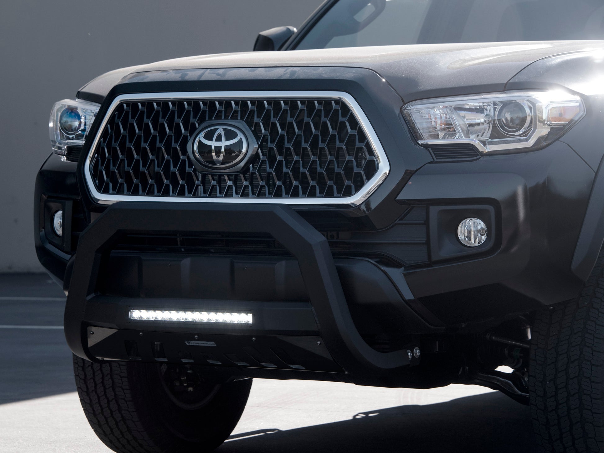 Armordillo 2015-2019 GMC Canyon AR Series Bull Bar w/LED - Matte Black - Armordillo USA by I3 Enterprise Inc. 