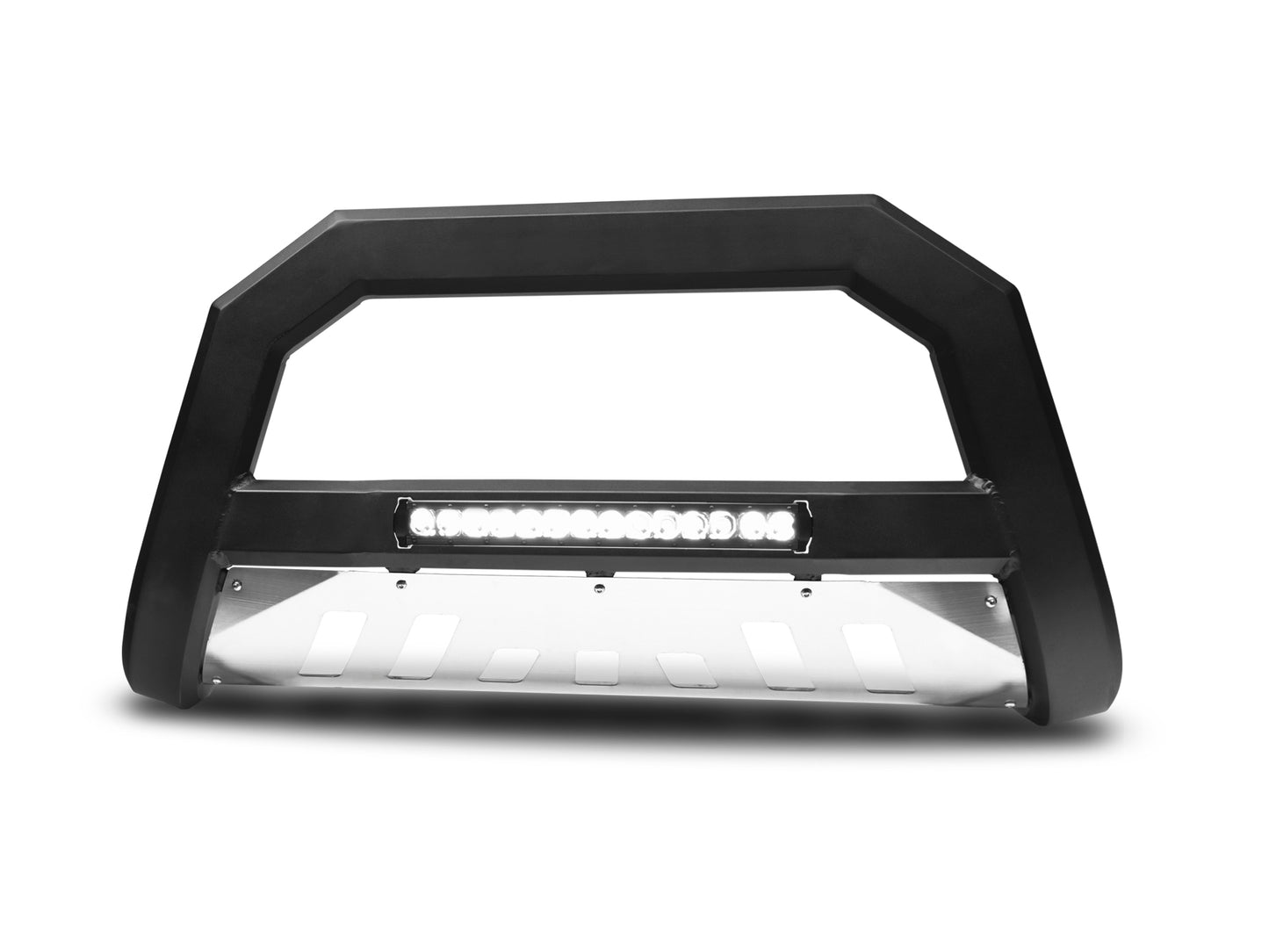 Armordillo 2007-2018 Chevy Suburban AR Series Bull Bar w/ LED - Matte Black w/ Aluminum Skid Plate - Armordillo USA by I3 Enterprise Inc. 