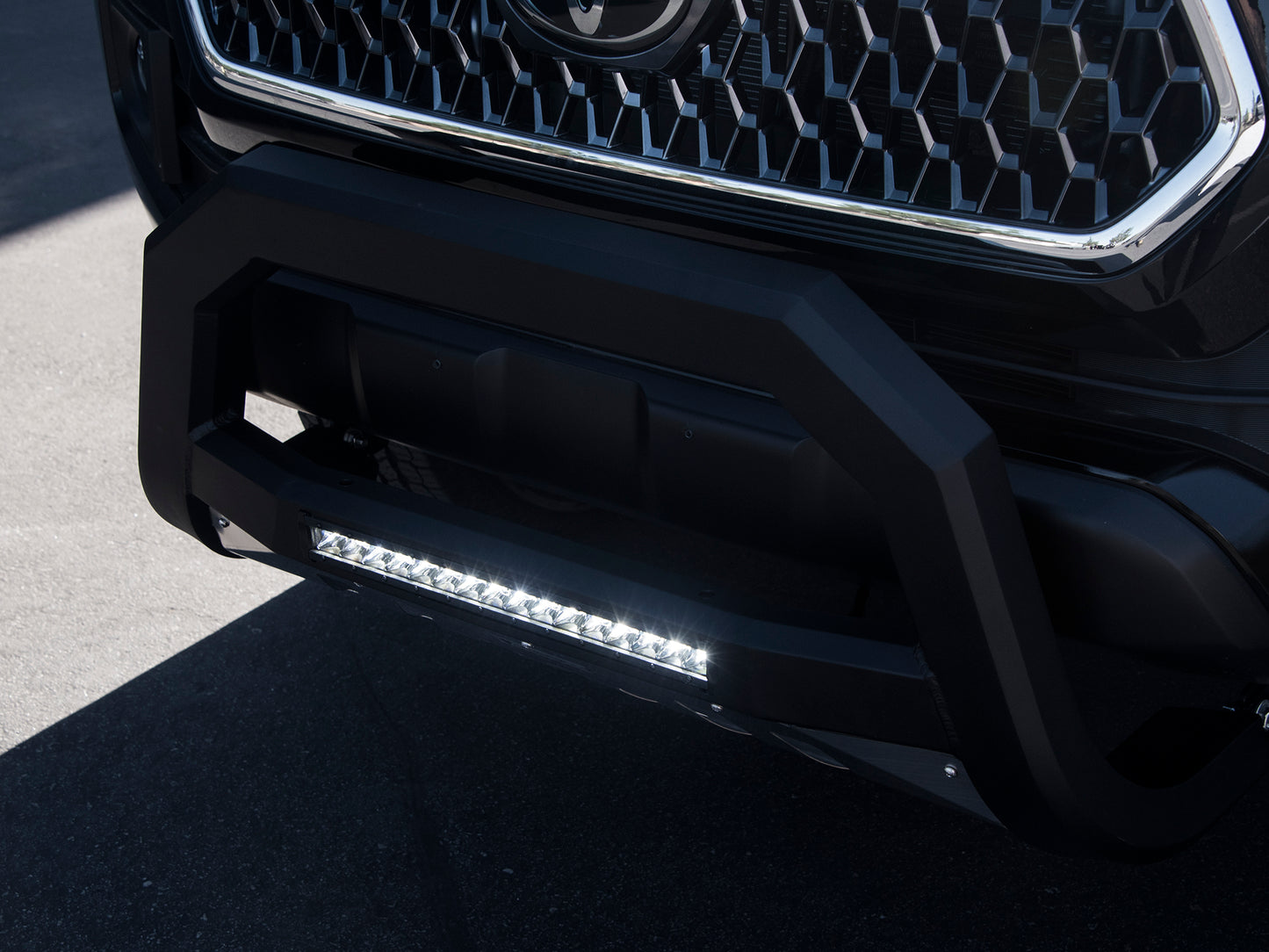 Armordillo 2002-2009 Chevy Trailblazer/Trailblazer EXT AR Series Bull Bar w/ LED - Matte Black w/ Aluminum Skid Plate - Armordillo USA by I3 Enterprise Inc. 