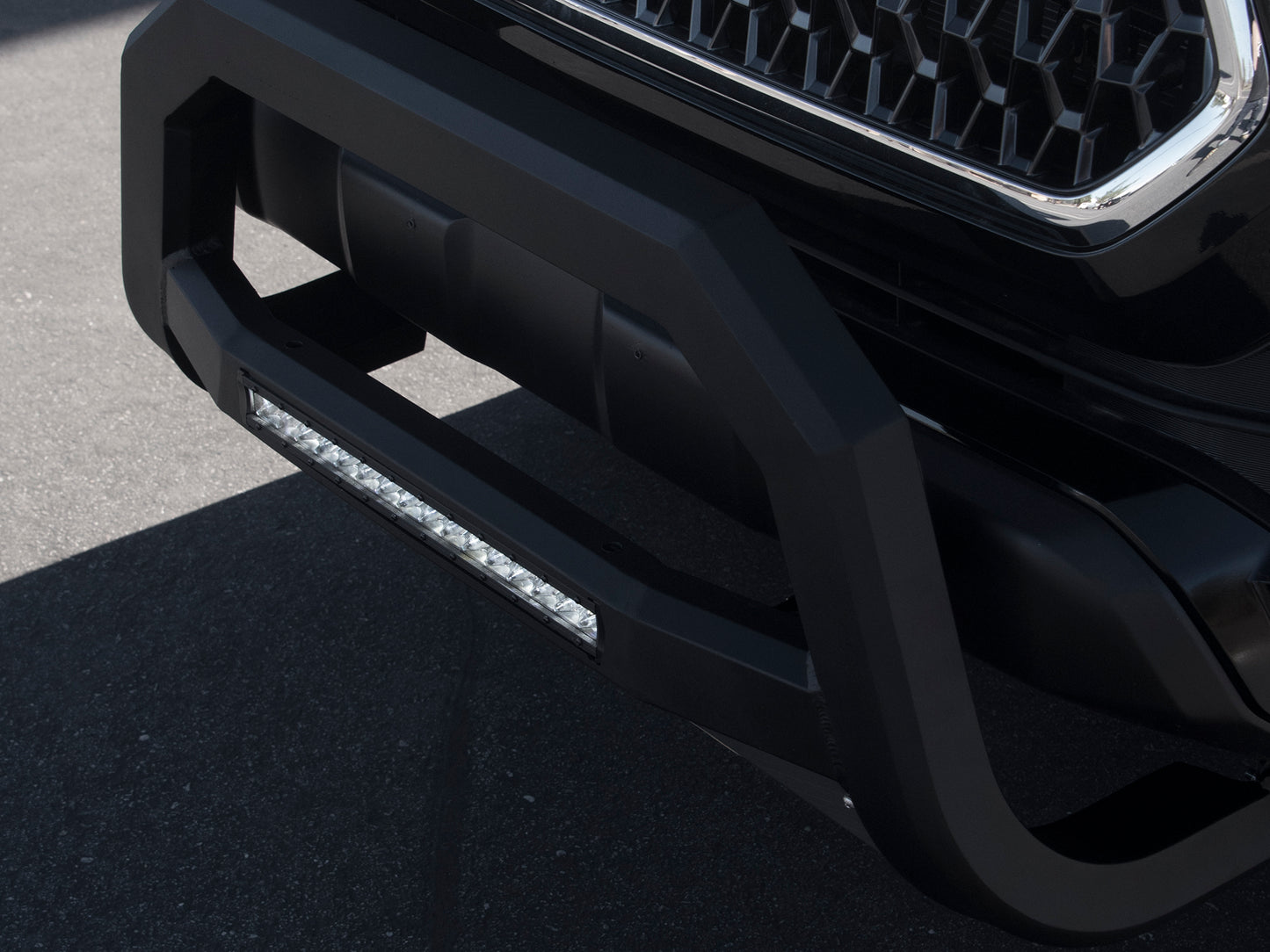 Armordillo 2007-2018 Chevy Suburban AR Series Bull Bar w/ LED - Matte Black w/ Aluminum Skid Plate - Armordillo USA by I3 Enterprise Inc. 