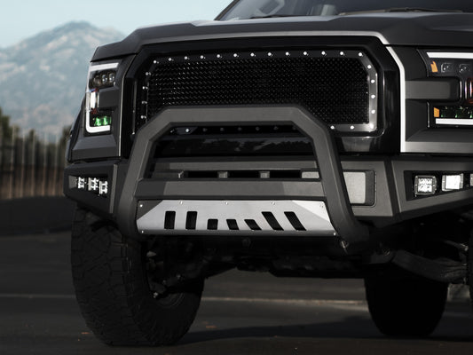 Armordillo 2016-2020 GMC Canyon AR Series Bull Bar - Matte Black Aluminum Skid Plate - Armordillo USA by I3 Enterprise Inc. 