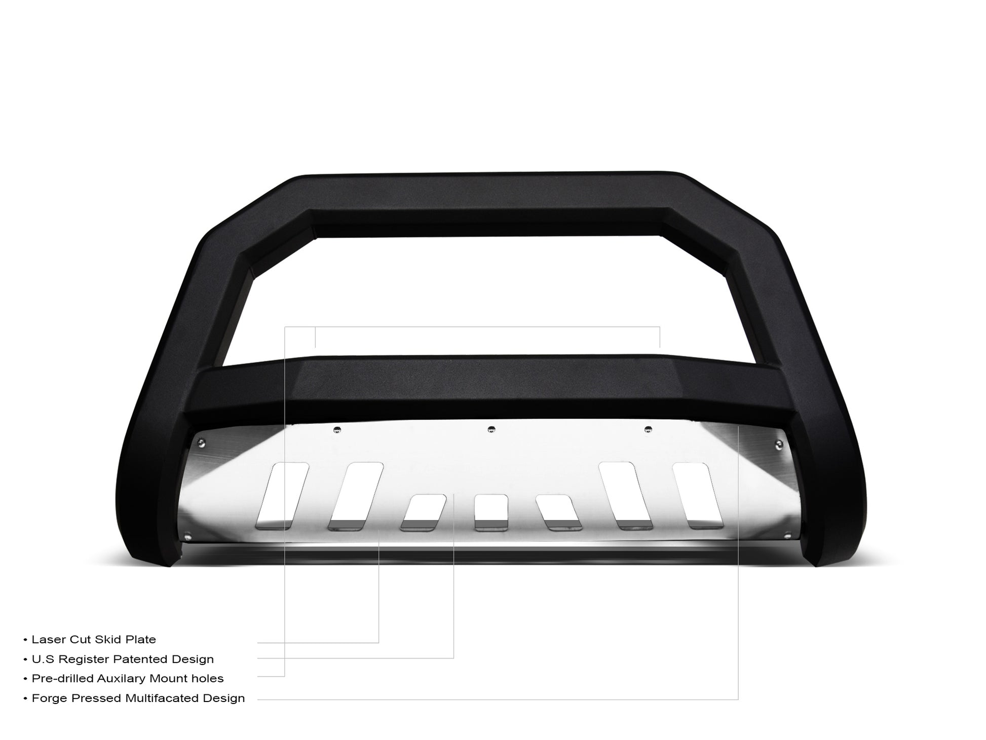 Armordillo 2007-2020 Chevy Tahoe 1500 AR Bull Bar - Matte Black W/Aluminum Skid Plate - Armordillo USA by I3 Enterprise Inc.