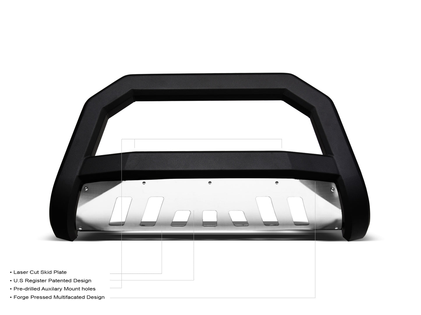 Armordillo 1999-2002 Ford Expedition AR Bull Bar - Matte Black W/Aluminum Skid Plate - Armordillo USA by I3 Enterprise Inc.