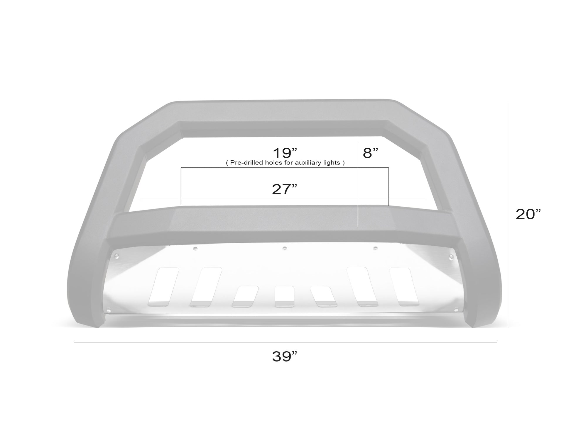 Armordillo 1988-1999 Chevy C/K Series 1500 AR Bull Bar - Matte Black W/Aluminum Skid Plate - Armordillo USA by I3 Enterprise Inc.