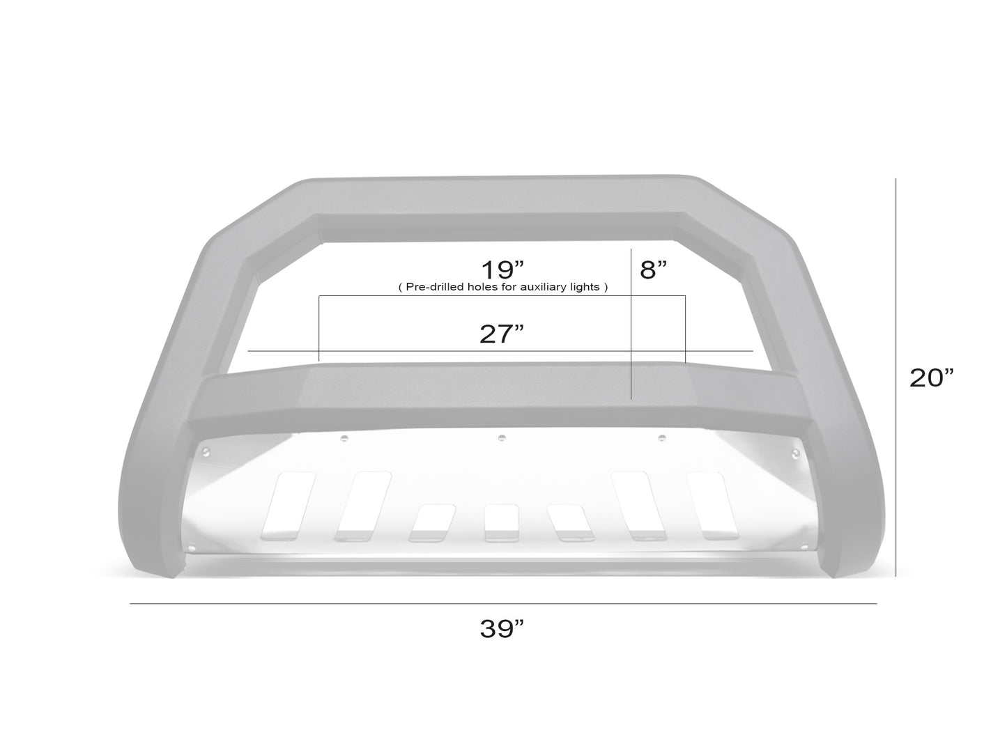 Armordillo 1997-2004 Dodge Dakota AR Bull Bar - Matte Black W/Aluminum Skid Plate - Armordillo USA by I3 Enterprise Inc.