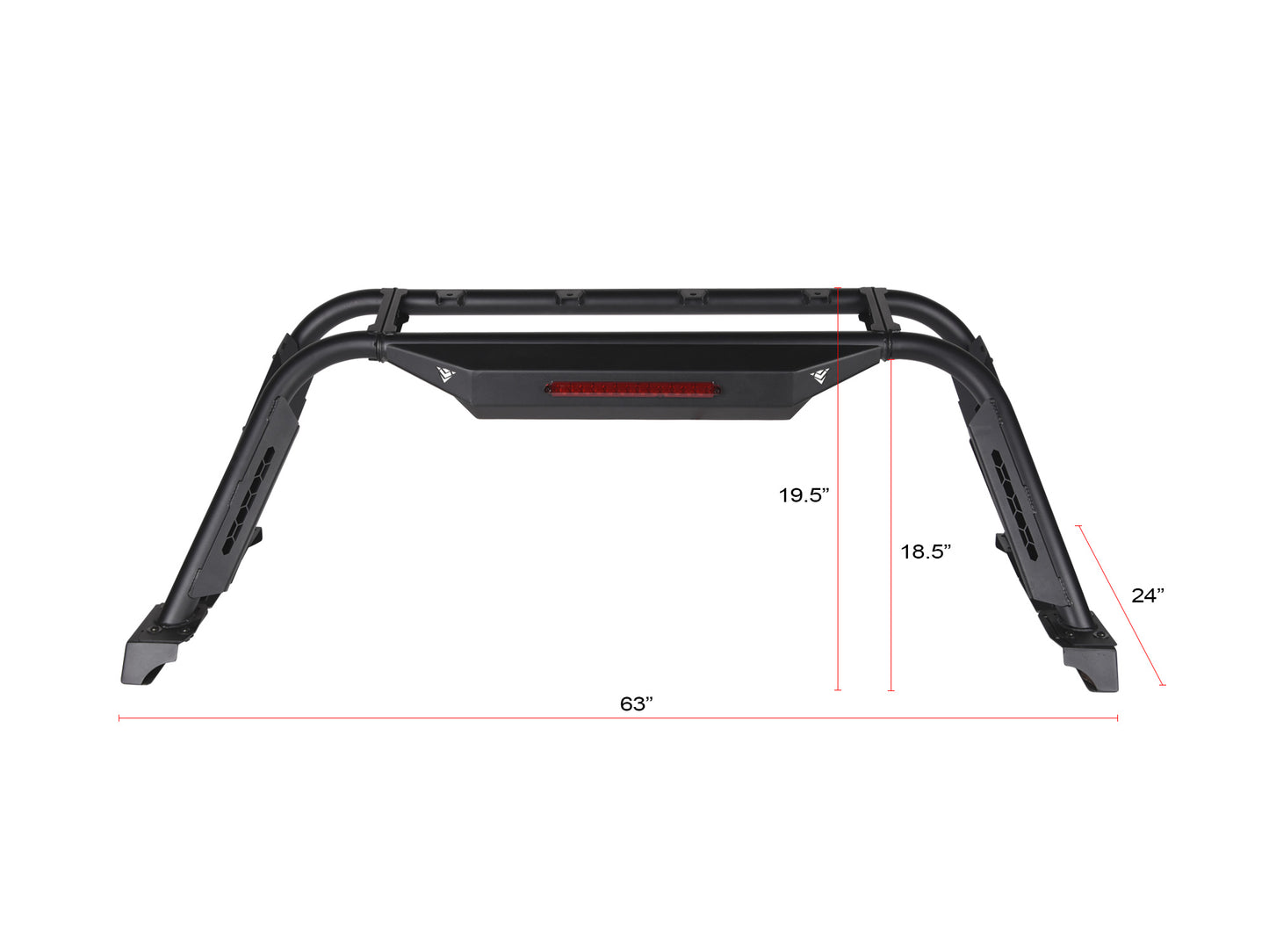 Armordillo CR-M Chase Rack W/3rd Brake For Mid Size Trucks