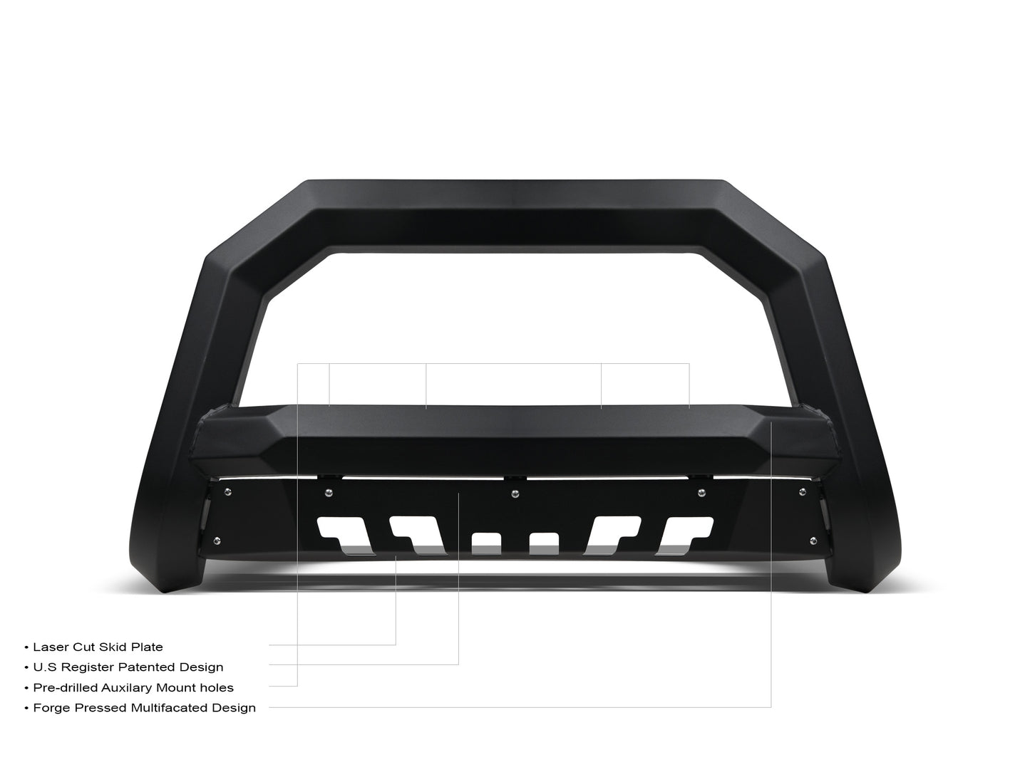 Armordillo 2016-2022 Nissan Titan XD Rayden Bull Bar - 哑光黑色