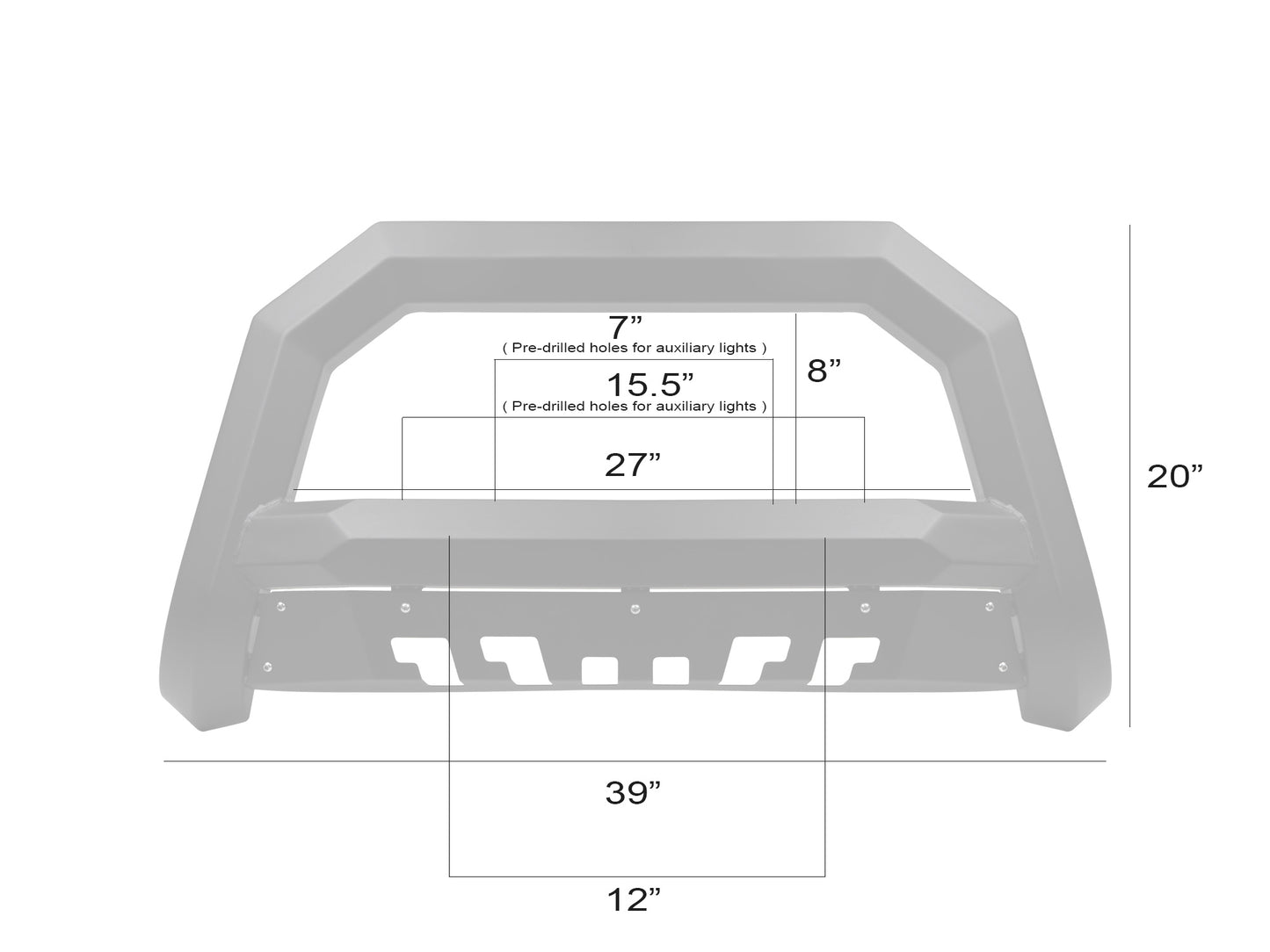 Armordillo 2019-2022 Ram 1500 经典 Rayden Bull Bar - 哑光黑色