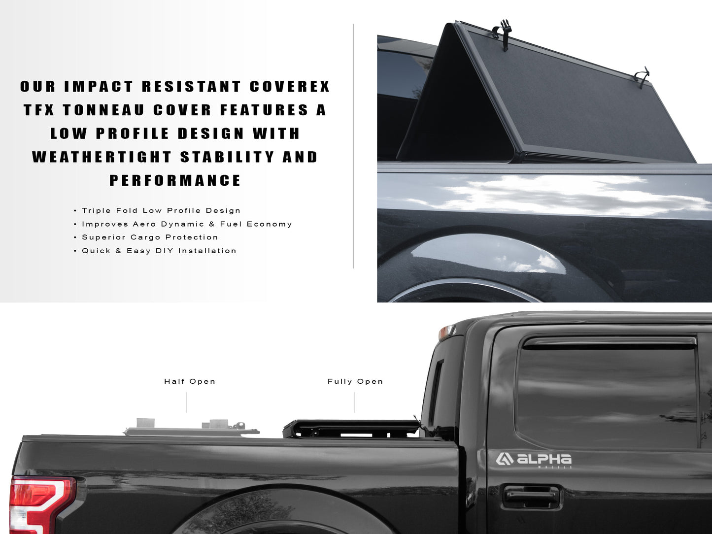 Armordillo  1994-2001 Dodge Ram 1500 / 1994-2002 Dodge Ram 2500/3500 CoveRex TFX Series Folding Truck Bed Tonneau Cover (6.5 Ft Bed)